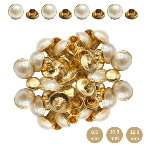 Perlen nieten gold elfenbein - perlen,