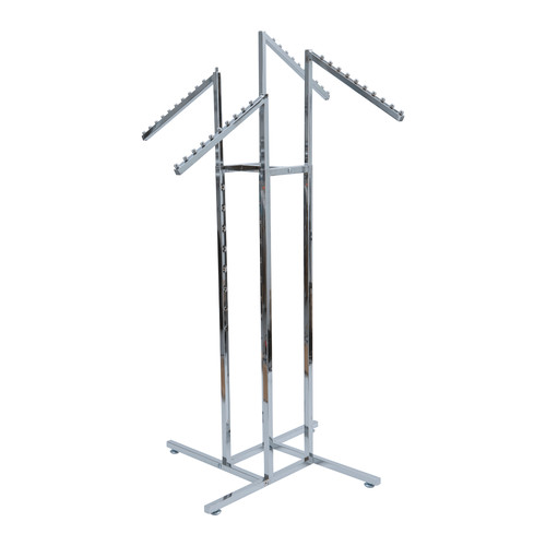 Fach geneigter arm chrom - 4-fach,